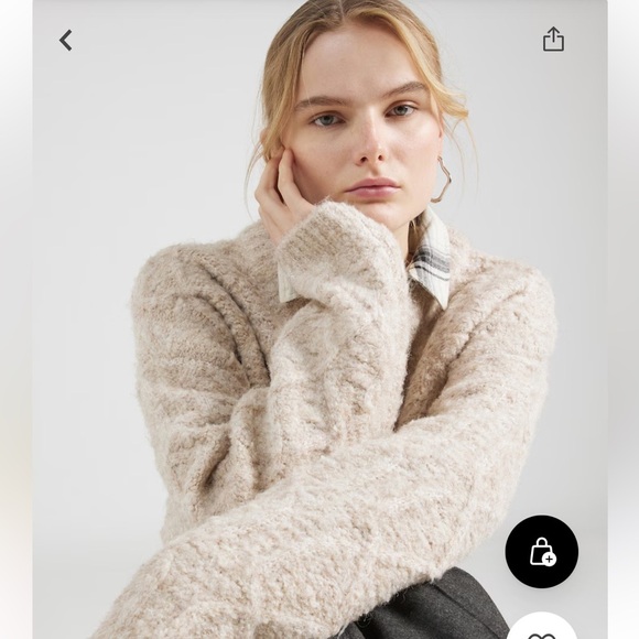 Topshop Textured Cream Sweater - Picture 4 of 7